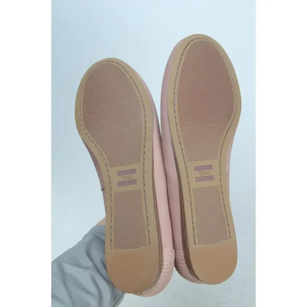 Tom's Darcy Loafers Shoes Slip On Flats Pink Women Sz 8